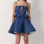 Denim Spaghetti Strap Mini Dress