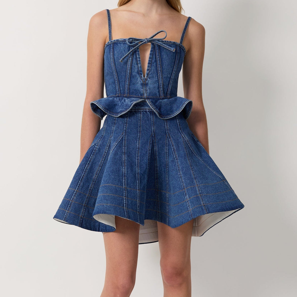 Denim Spaghetti Strap Mini Dress