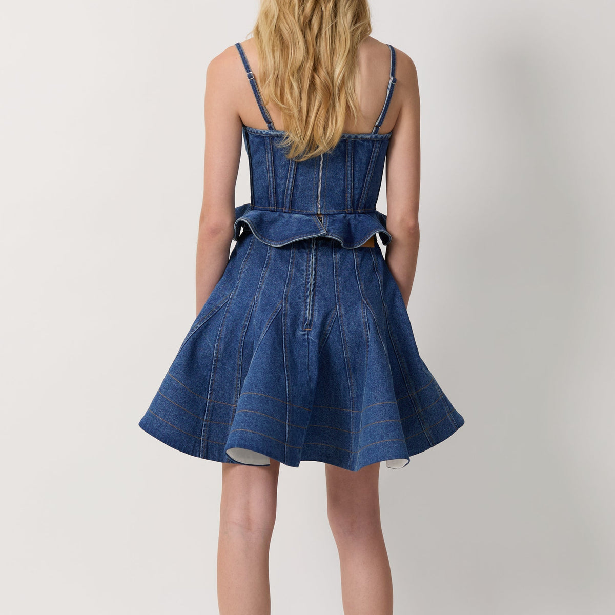 Denim Spaghetti Strap Mini Dress