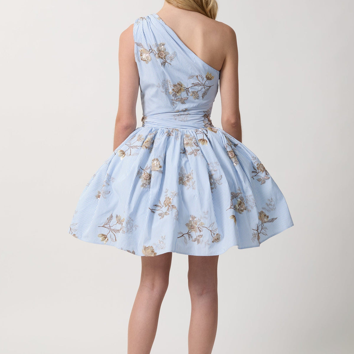 Women's One Shoulder Floral Print A Line Mini Dress