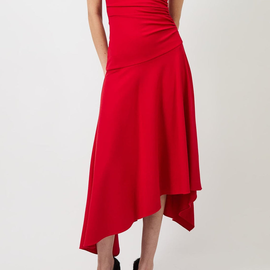 Women's Sleeveless Round Neck Asymmetrical Midi Dress