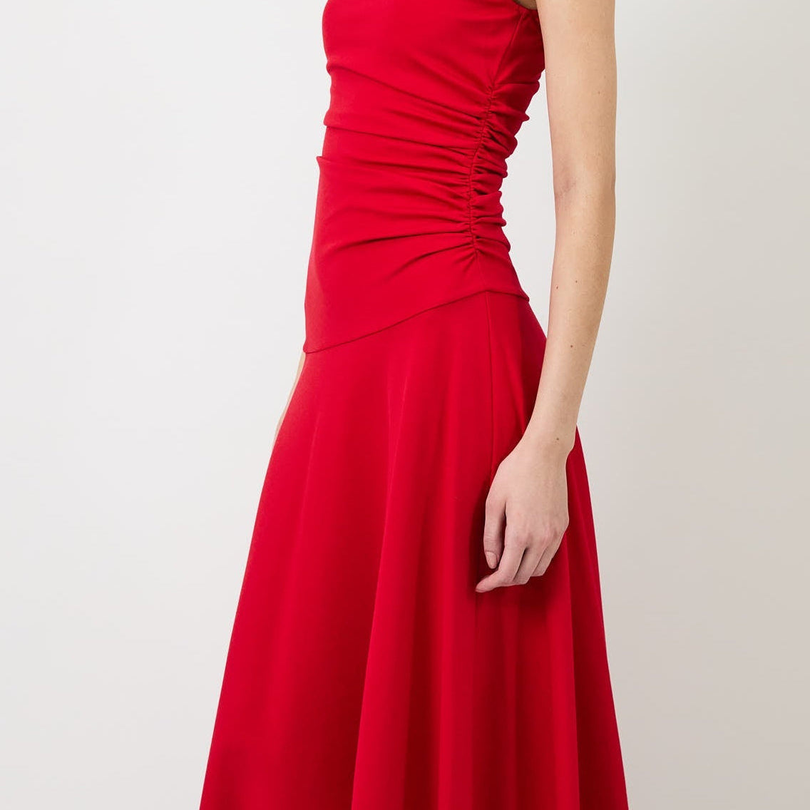 Women's Sleeveless Round Neck Asymmetrical Midi Dress