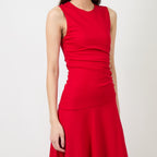 Women's Sleeveless Round Neck Asymmetrical Midi Dress