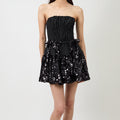 Women's Strapless Sequin Ruffle Mini Dress